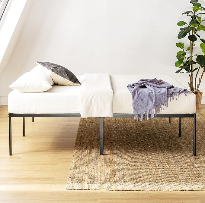 Best Price Mattress Full 18 Inch Black Metal Platform Bed Frame