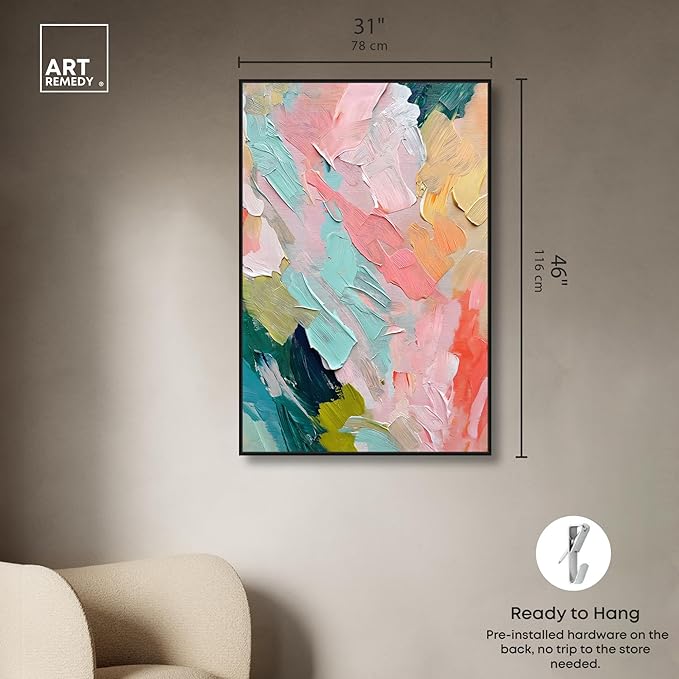 Art Remedy Pastel Layers Canvas Pastel Wall Art, Black Frame, 30" x 45"