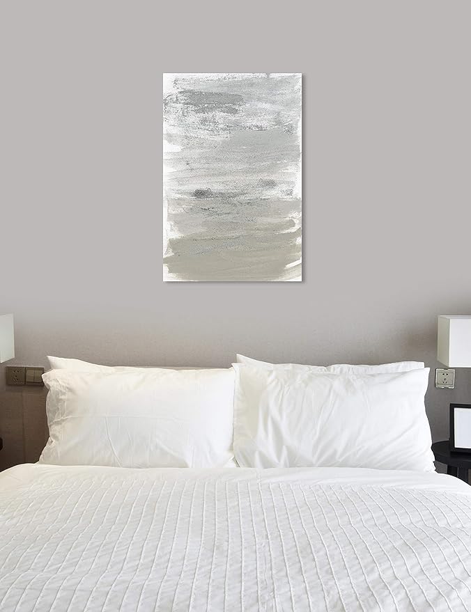 The Oliver Gal Artist Co. Oliver Gal 'Silver Storm' Gray Abstract Wall Art Print Premium Canvas 30" x 45"