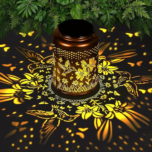 Solar Lanterns Outdoor Waterproof Hummingbird, KagoLing Birthday Gifts for Women Mom Grandma, Garden Decor Hanging Solar Lights Outdoor Metal Lantern Decoration Outside for Yard, Patio, Backyard
