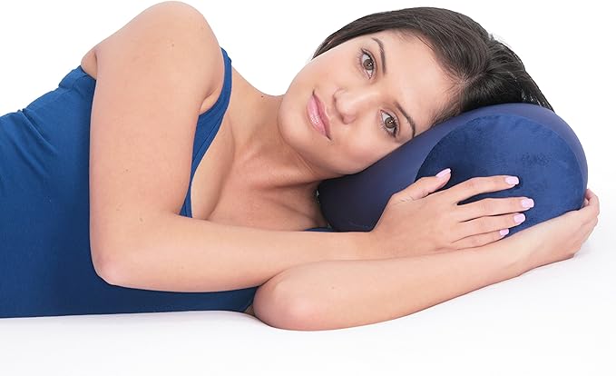 Mooshi Squish Microbead Jelly Bean Bed Pillow, 14" x 7" - Airy Squishy Soft Microbeads - Seventeen Fun Bubbly Colors To Choose From - Cuddly And Fun Teen Decorative Accessory - Bed Pillow, Blue