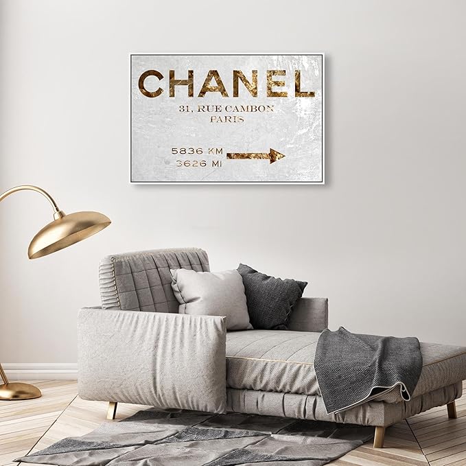 The Oliver Gal Artist Co. Contemporary 24 in x 36 in Paris Couture Luxury Framed Canvas Wall Art Bedroom Gold
