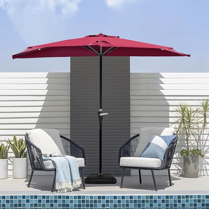 OLIXIS Patio Umbrella with Tilt and Crank Button & Sturdy Ribs Waterproof, Patio Table Umbrella Perfect for Poolside, Terrace, Beach and Outdoor Restaurant