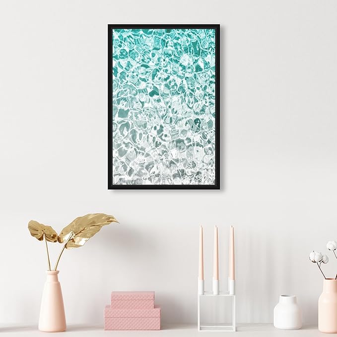 The Oliver Gal Artist Co. Nautical and Coastal Wall Art Framed Canvas Prints 'Clear Aqua Waters' Coastal