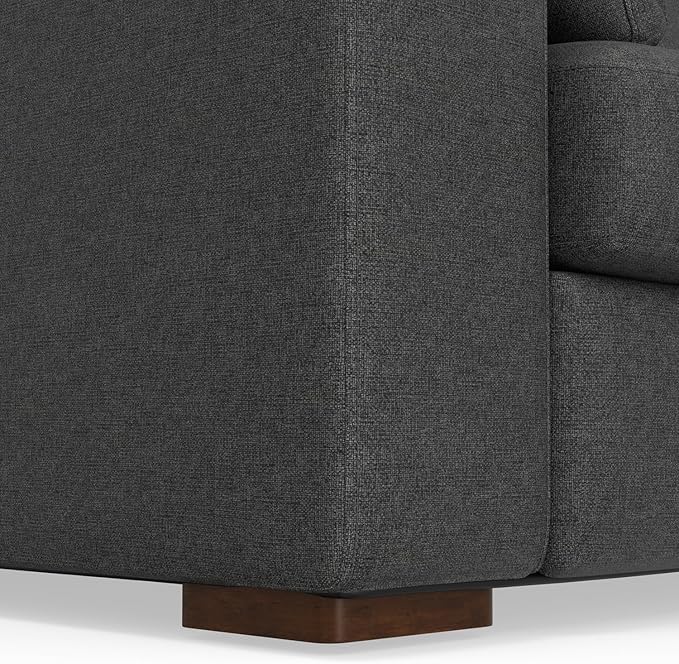 SIMPLIHOME Charlie Sofa in 100% Recycled Polyester Tightly Woven Performance Fabric, Pebble Grey, 78-inches Wide, Handcrafted Contemporary Style Loveseat Sofa or Couch for Living Room