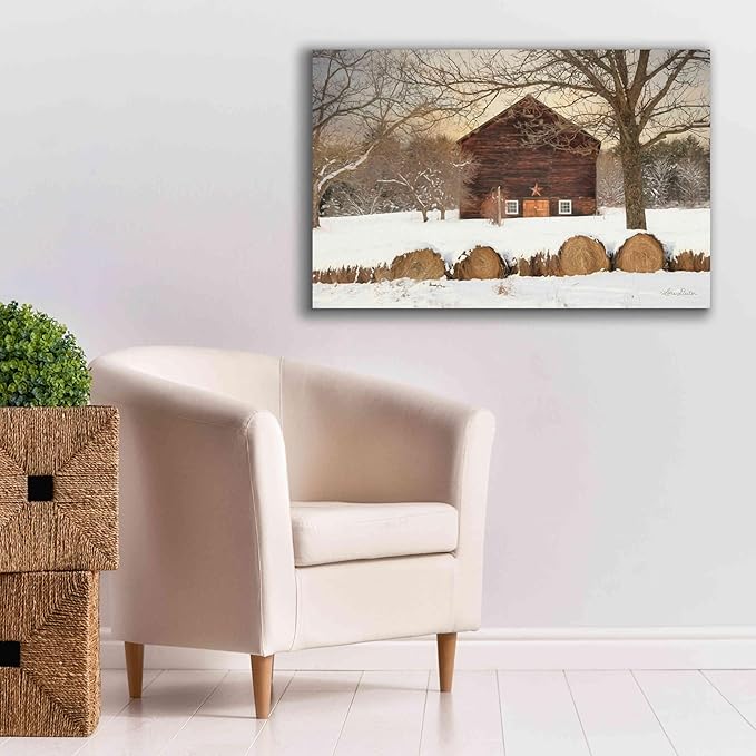 Epic Graffiti 'Snowy Vermont Barn' by Lori Deiter, Canvas Wall Art, 40"x26"