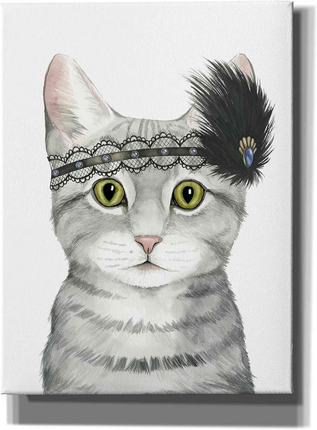 Epic Graffiti 'Downton Cat III' by Grace Popp, Canvas Wall Art, 12"x16"