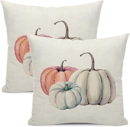 BETGINY Fall Decor Pillow Covers 18X18 Inch Set of 2 Fall Throw Pillow Covers Autumn Pumpkin Cushion Cases Outdoor Thanksgiving Decorative Pillows for Couch Home Sofa Living Room