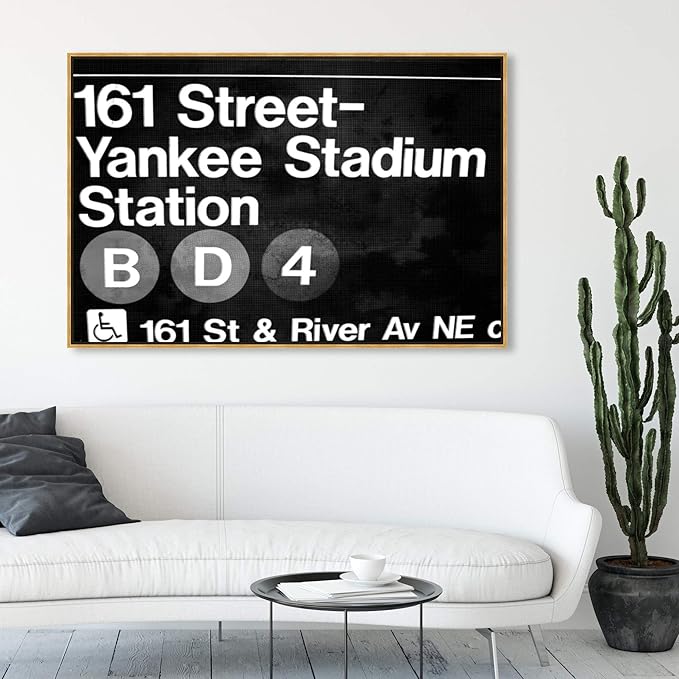 Cities and Skylines Framed Wall Art Canvas Prints 'Yankee Stadium' United States Cities