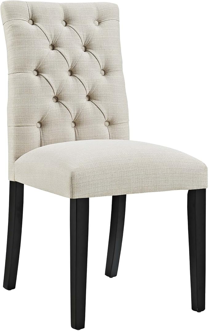 Modway MO- Duchess Modern Tufted Button Upholstered Fabric Parsons, Dining Chair, Beige
