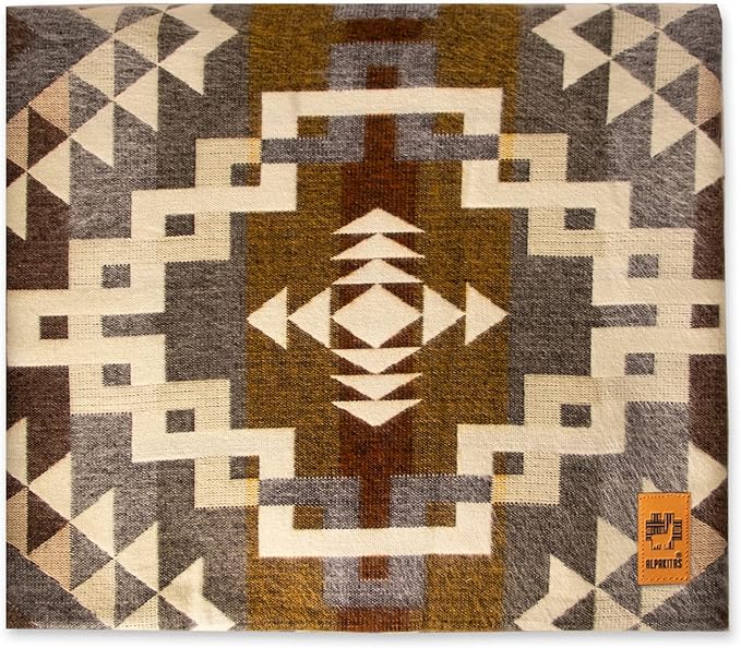 Alpaca Wool Blanket | Twin Size Throw Blanket | 70 x 45 inches | Soft, Hypoallergenic and Breathable | Lightweight Warm Blanket | Bed, Couch, Outdoor or Picnic (Gray & Yellow)