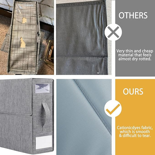 Bed Sheet Organizers and Storage 2 Pack Queen/King Size Foldable Sheet Organizer for Linen Closet Folder Organizer for Duvet Cover Set Bedsheet Organizers for Bedding Clothes Blankets, Grey
