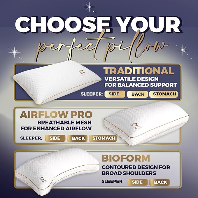 Royal Therapy King Size Set of 2- Shredded Memory Foam Pillow–Adjustable Memory Foam Pillow for Sleeping, Firm Pillow for Neck & Shoulder Support, Breathable Bed Pillow for Back Stomach Side Sleepers