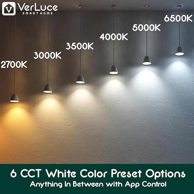 8 Puck Kit - Super Bright Wide Angle Light Spread - Smart Under Cabinet Lighting - 2700K-6500K - 95 CRI - WWA - Works With Alexa, Google, Apple - Matter Certified - Plug-In - Hands-Free Control Box