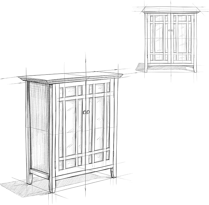 SIMPLIHOME Bedford Storage Cabinet - 39 inch Wide Solid Wood Medium Cabinet in Rustic Natural Aged Brown, Transitional Console for Living Room, Entryway, or Dining Room with Glass Doors and Shelves