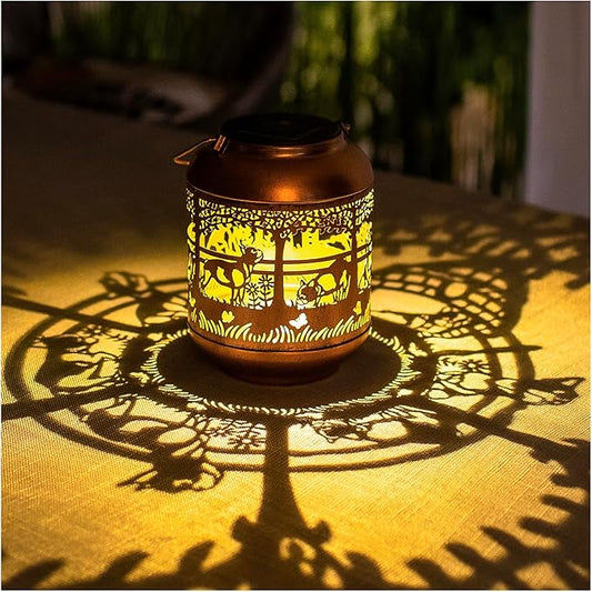 French Bulldog Solar Lanterns Outdoor Waterproof,Hanging Solar Lights French Bulldog Gifts for Women Men Metal LED Decorative Light for Yard,Patio,Lawn,Tabletop,Pathway,Landscape,Garden Decor