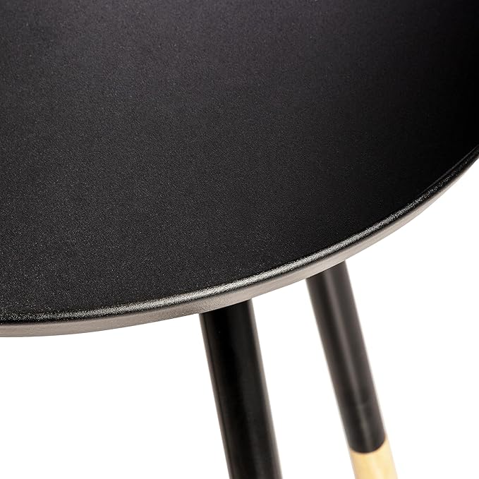 Honey-Can-Do Side Table, Small End Table, Tall Nightstand for Living Room, Bedroom, Office, Bathroom, Black