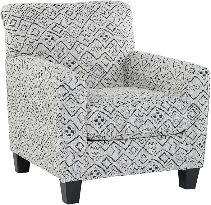 Signature Design by Ashley Hayesdale Modern Accent Chair with Removable Cushions and Tapered Legs, Black & Gray