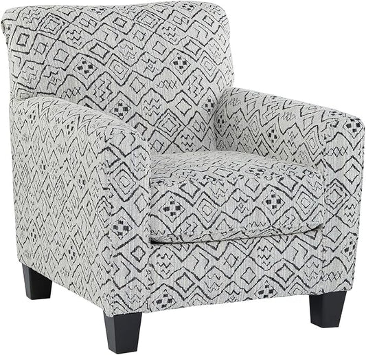 Signature Design by Ashley Hayesdale Modern Accent Chair with Removable Cushions and Tapered Legs, Black & Gray