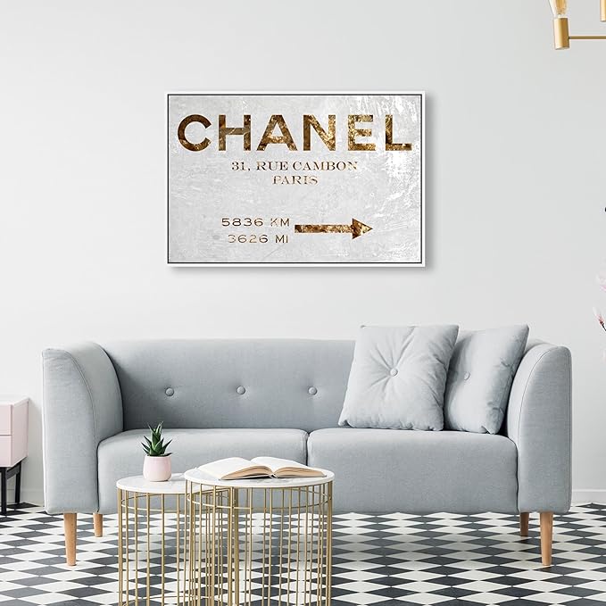 The Oliver Gal Artist Co. Contemporary 20 in x 30 in Paris Couture Luxury Framed Canvas Wall Art Bedroom Gold