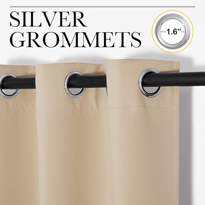 NICETOWN Door Screen Cover for Air Conditioner Room, Insulated Faux Accordion Door, Privacy Draft Keep Heat Out Bedroom Kitchen Drape for Doorway (Biscotti Beige, 1 Panel, 5ft Wide x 11ft Long)