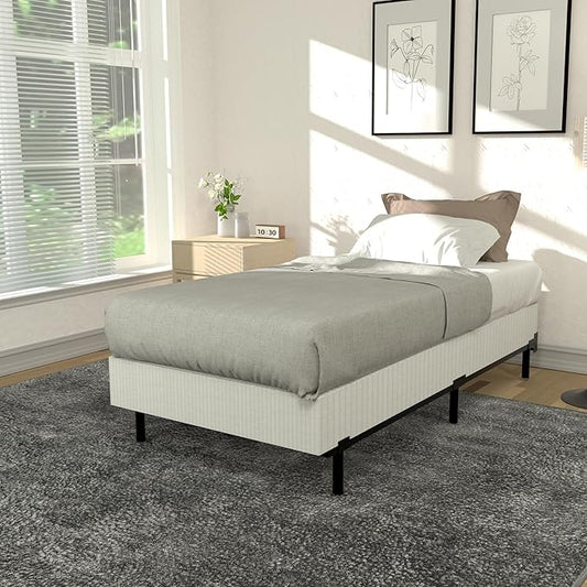 DTIG Twin Bed Frame 7 Inch Twin Size Metal Bed Frame for Box Spring and Mattress, Tool-Free Heavy Duty Bedframe Easy Assembly Box Spring Base Black