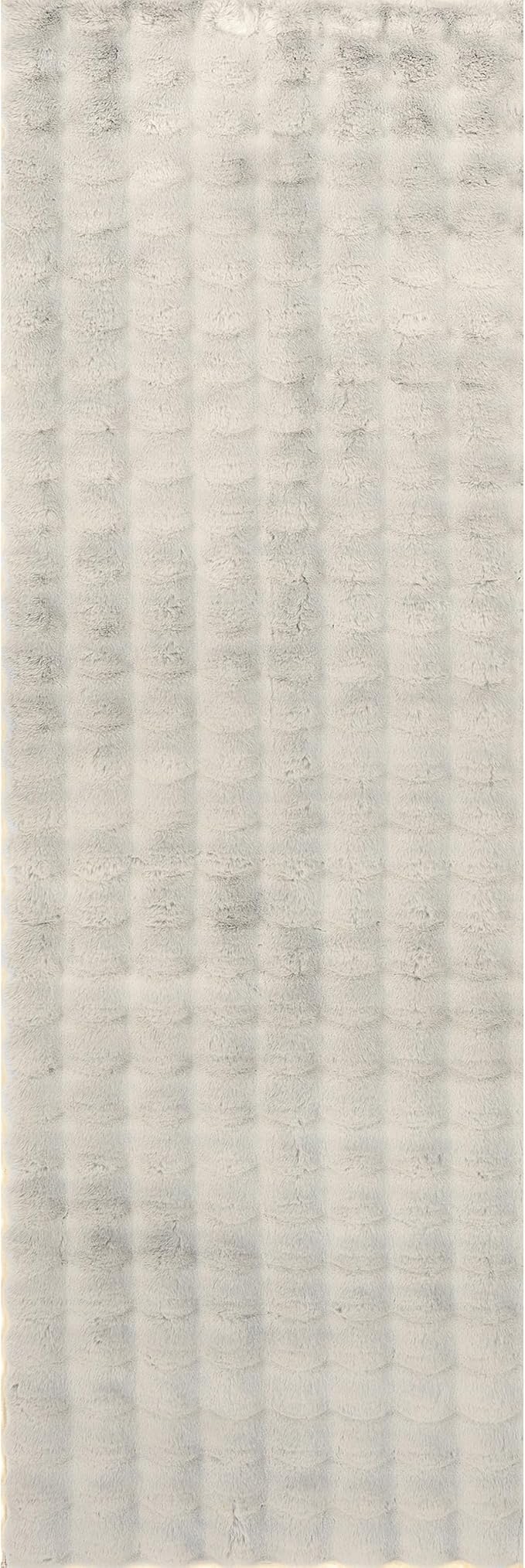 nuLOOM Jeni Grey, 2'6" x 8', Solid Faux Rabbit, Fluffy and Cozy, High Traffic, Stain Resistant, Easy Clean, Durable Washable Runner for Bedroom, Living Room, Dining, Den, Foyer, Entryway