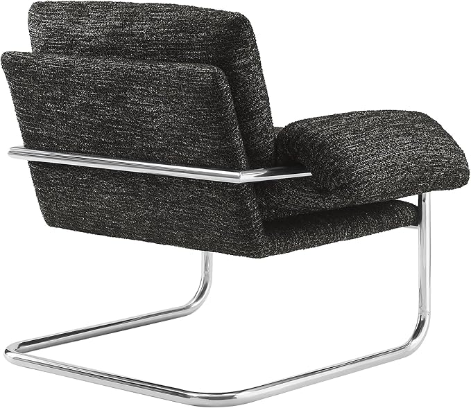 Modway Ansel Boucle Accent Chair in Charcoal - Fabric Lounge Chair for Living Room, Bedroom - Upholstered Corner Reading Chair with Arms and Removable Cushions