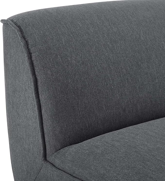 Modway Comprise Fabric Upholstered Sectional, Armless Chair, Charcoal
