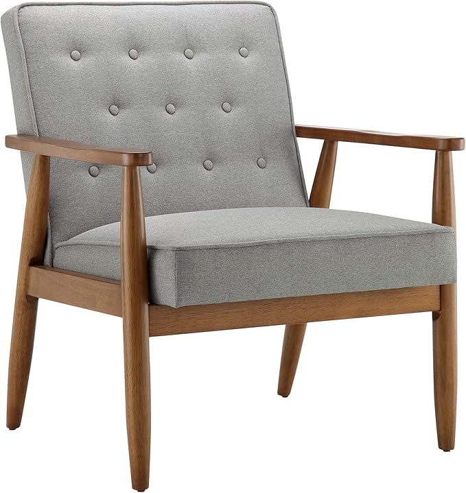 Ball & Cast Tufted Fabric Accent Chair 27.5"W x 29.8"D x 33.25"H Grey Set of 1