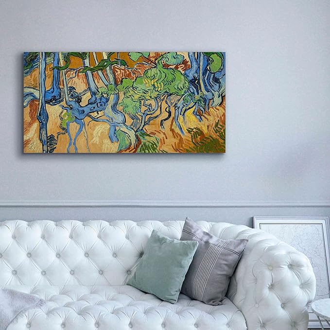 Epic Graffiti 'Tree Roots' by Vincent Van Gogh, Giclee Canvas Wall Art, 60"x30"