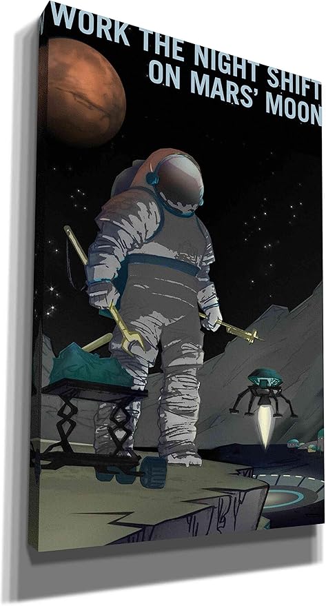 Epic Graffiti 'Mars Explorer Series: Work The Night Shift Space Canvas Wall Art, 26" x 40"