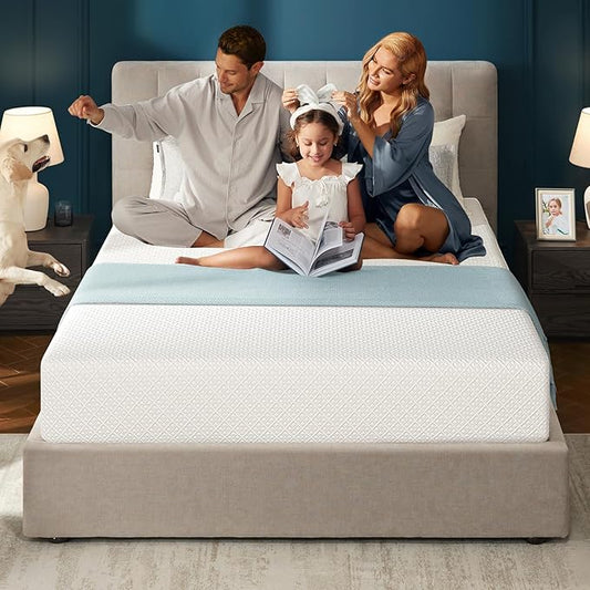 Rolanstar 10 Inch Queen Mattress Gel Memory for Cool Sleep & Pressure Relief, Medium Firm Feel, CertiPUR-US Certified, Mattress in a Box, White