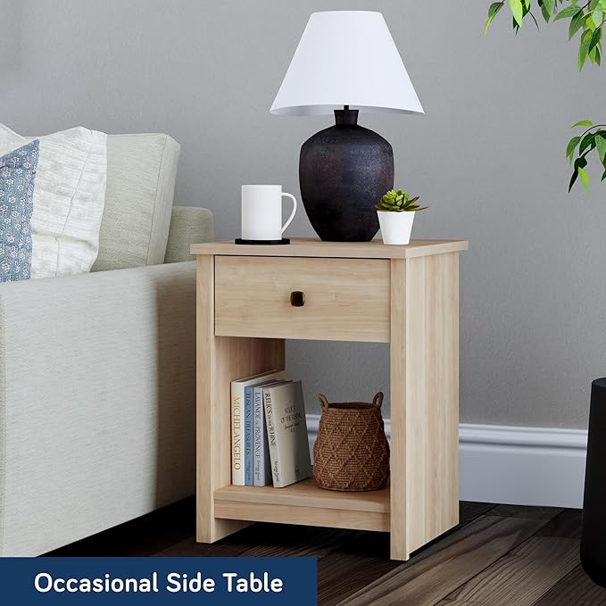 Sauder River Ranch Nightstand W/Drawer, Harvest Walnut Finish