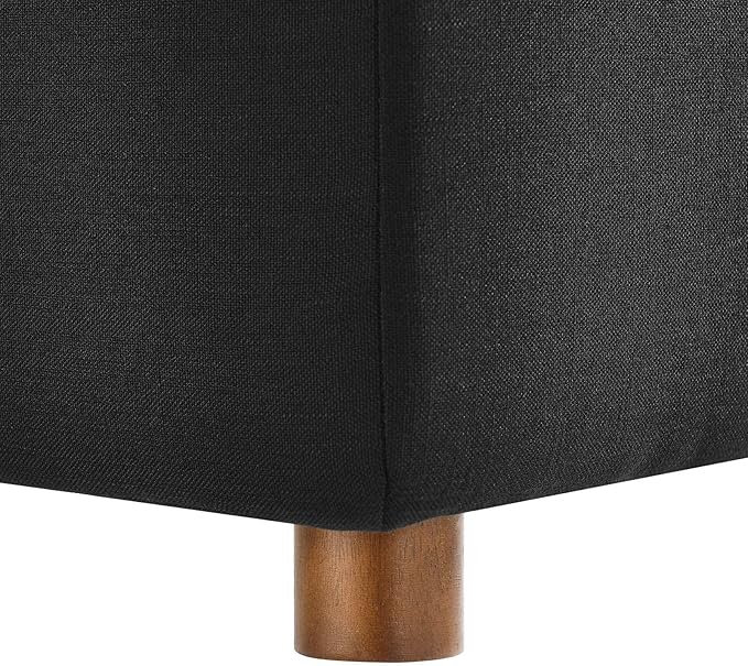 Modway Modular Sofa Commix Down-Filled Overstuffed Upholstered Sectional Sofa Ottoman in Black