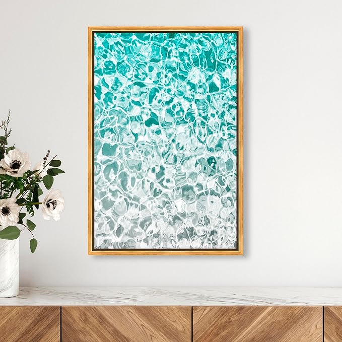The Oliver Gal Artist Co. Nautical and Coastal Wall Art Framed Canvas Prints 'Clear Aqua Waters' Coastal