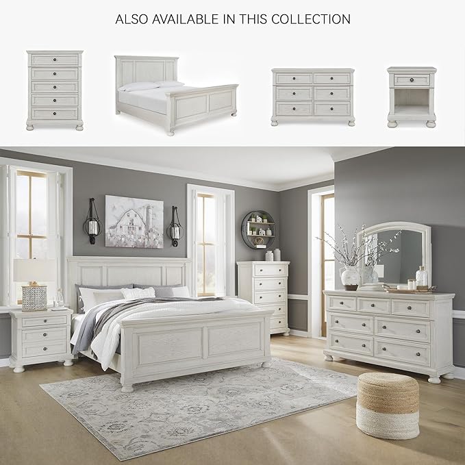 Signature Design by Ashley Robbinsdale Traditional 7 Drawer Dresser, Antique White