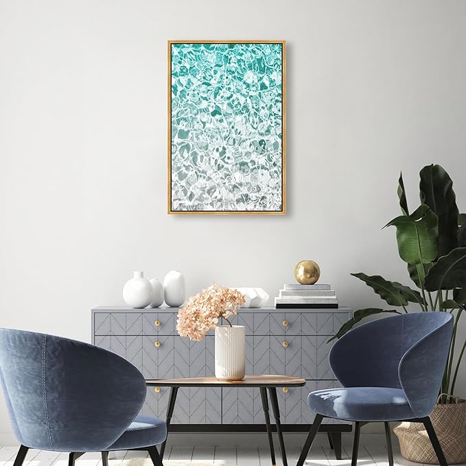 The Oliver Gal Artist Co. Nautical and Coastal Wall Art Framed Canvas Prints 'Clear Aqua Waters' Coastal