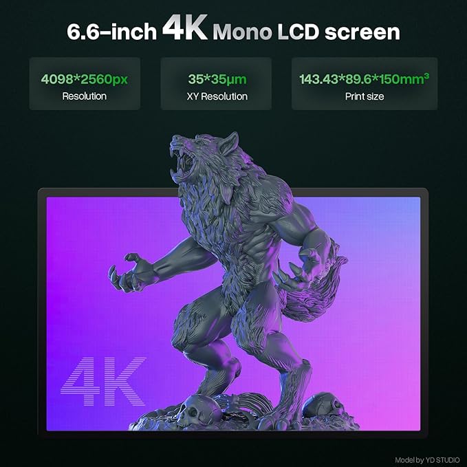 ELEGOO Mars 5 MSLA Resin 3D Printer, Smart Mechanical Sensor, Intelligent Automatic Leveling, COB Light Source, 6.6-inch Mono 4K LCD Screen, Large Printing Size 143.43 x 89.6 x 150 mm³