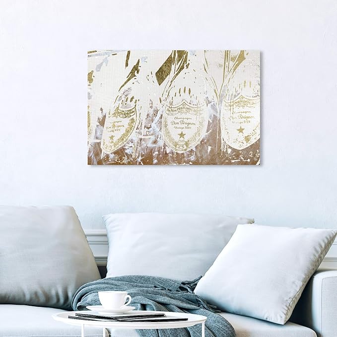 The Oliver Gal Artist Co. Drinks and Spirits Wall Art Canvas Prints 'Champagne Showers' Home Décor, 24 in x 16