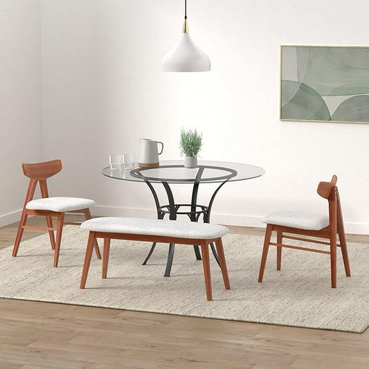 Flash Furniture Carlisle 48'' Round Glass Dining Table with Black Metal Frame