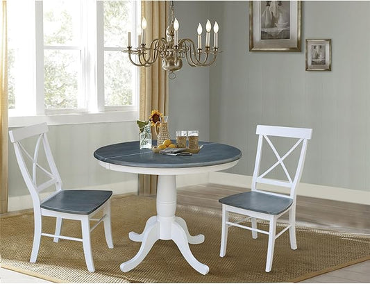 International Concepts 36" Round Extension Dining Table with 2 Chairs