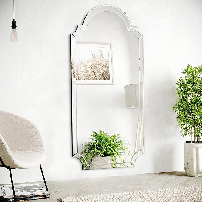 Chende Arched Mirror - 22" x 47", Decorative Wall Mirror with Beveled Edge, Modern Wall Decor for Living Room, Bathroom, Entrance, Bedroom