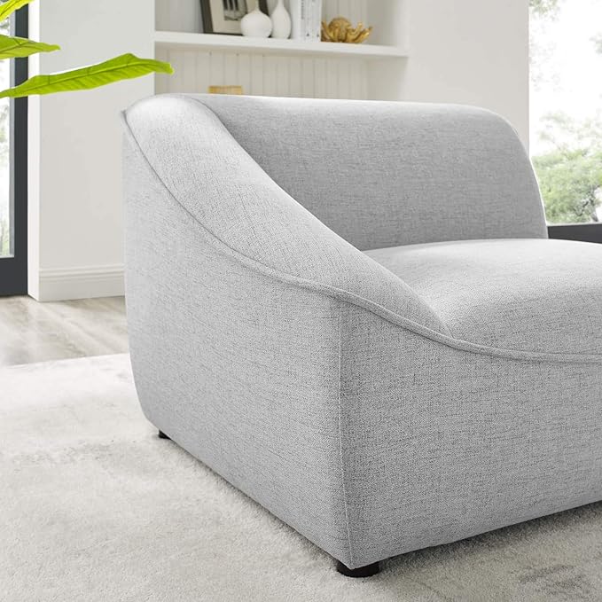 Modway Comprise Fabric Upholstered Sectional, Left-Arm Chair, Light Gray