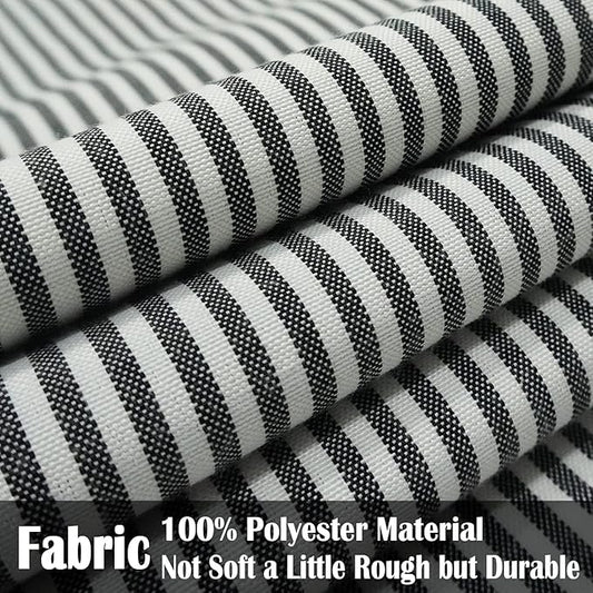 CARRIE HOME Black White Farmhouse Striped Pillow Covers 18x18 Set of 2 Black and White Farmhouse Decor Pillows for Sofa Bedroom and Chair