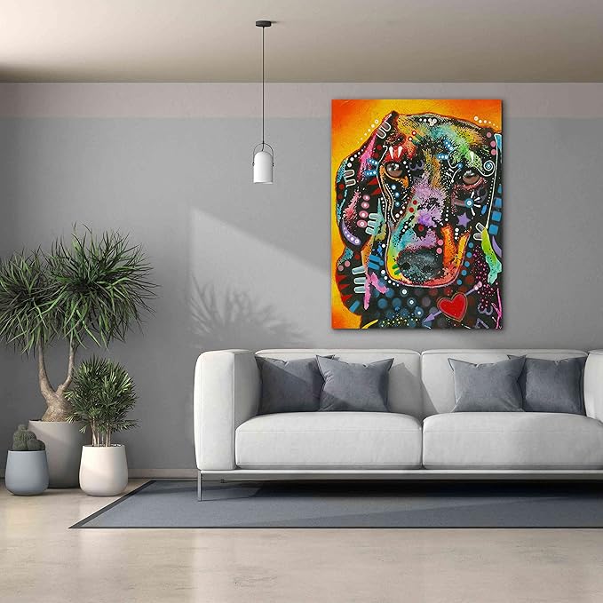 Epic Graffiti 'Brilliant Dachshund' by Dean Russo, Canvas Wall Art, 40"x54"