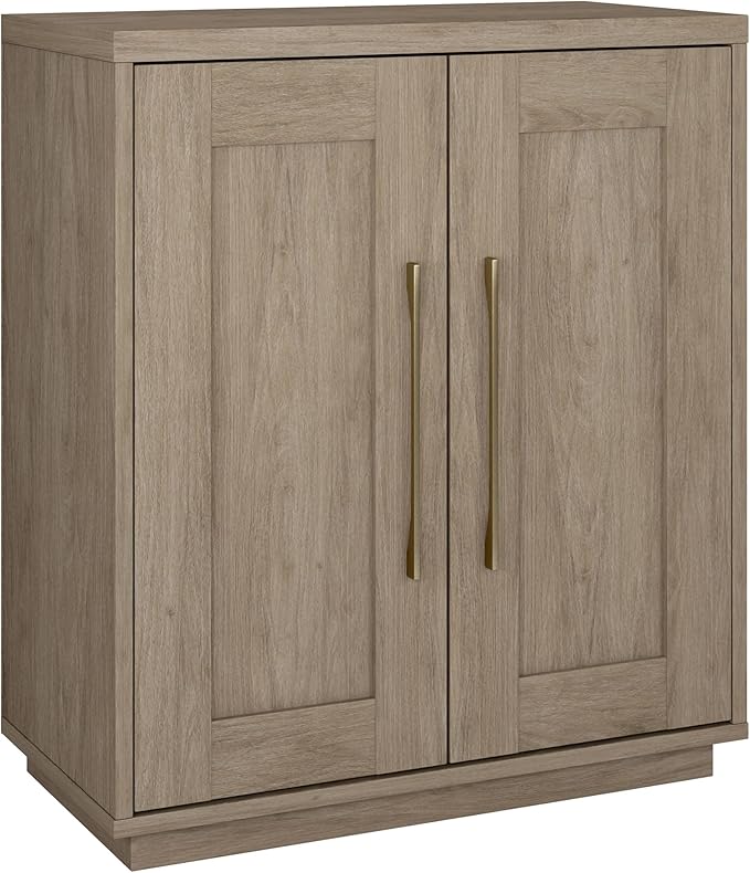 Henn&Hart 28" Accent Cabinet, Modern Sideboard Buffet Cabinet with 2 Panel Doors, an Adjustable Shelf and Cable Management Cut-Out for Living Room, Dining Room, or Bedroom, Antiqued Gray Oak