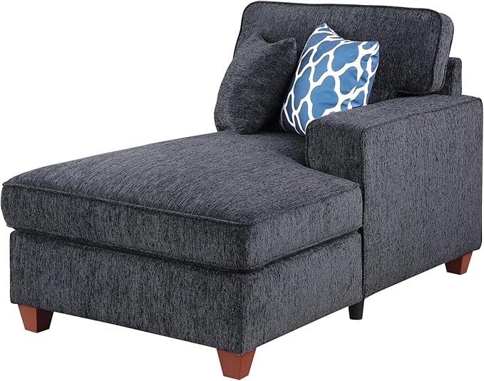 YOPTO 116" Convertible Sectional Couch with Movable Ottoman and 6 Throw Pillows,Chenille Upholstered Comfy Sofa 7 Seater,L-Shaped,Free Combination,Easy Assembly for Living Room,Apartment,Dark Gray