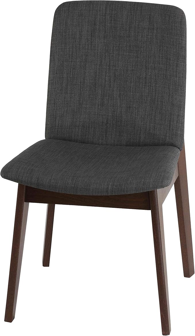 Cortesi Home Bjorn Dining Chair in Charcoal Fabric, (Set of 2), Grey