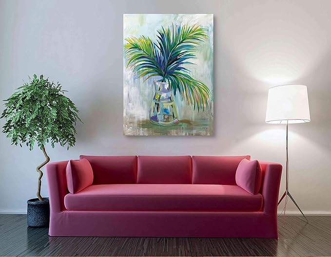 Epic Graffiti "Palm Leaves I by Jeanette Vertentes, Canvas Wall Art, 40"x54"